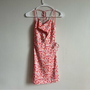altar’d state Floral Faux Wrap Halter Dress Size: XS